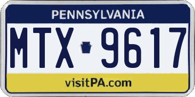 PA license plate MTX9617