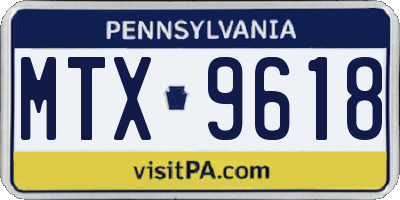 PA license plate MTX9618