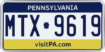 PA license plate MTX9619