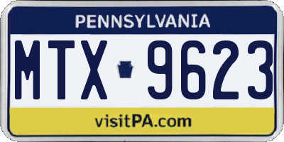 PA license plate MTX9623