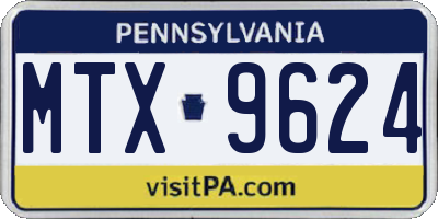 PA license plate MTX9624