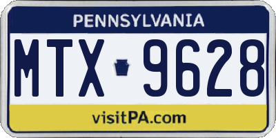 PA license plate MTX9628