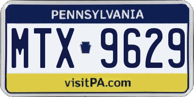 PA license plate MTX9629