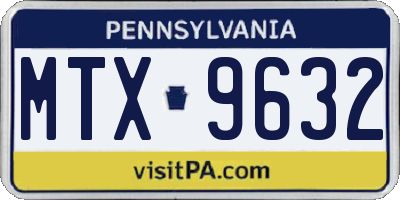 PA license plate MTX9632