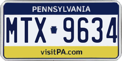 PA license plate MTX9634