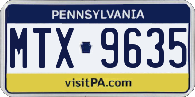 PA license plate MTX9635