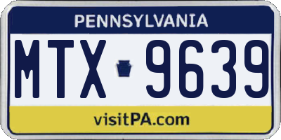 PA license plate MTX9639