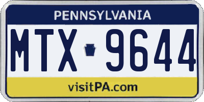 PA license plate MTX9644