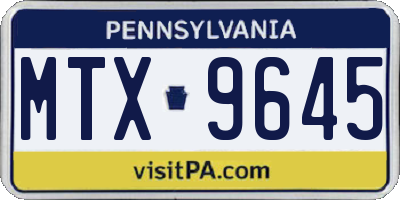 PA license plate MTX9645