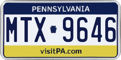 PA license plate MTX9646