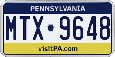 PA license plate MTX9648