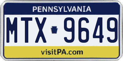 PA license plate MTX9649