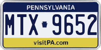 PA license plate MTX9652