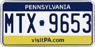 PA license plate MTX9653