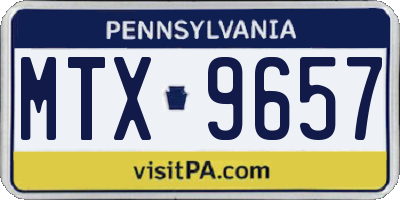PA license plate MTX9657