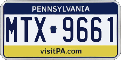PA license plate MTX9661
