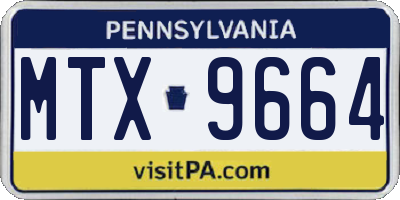 PA license plate MTX9664