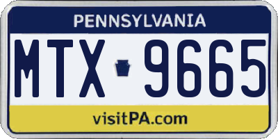 PA license plate MTX9665