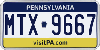 PA license plate MTX9667