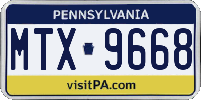 PA license plate MTX9668