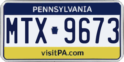 PA license plate MTX9673