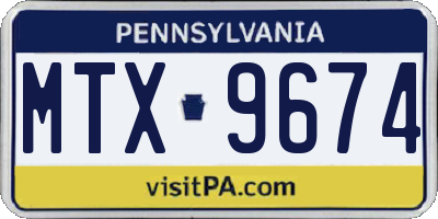 PA license plate MTX9674