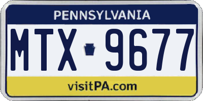 PA license plate MTX9677
