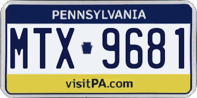 PA license plate MTX9681