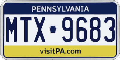 PA license plate MTX9683