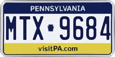 PA license plate MTX9684