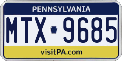 PA license plate MTX9685