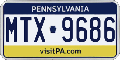 PA license plate MTX9686