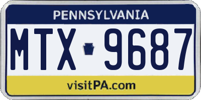 PA license plate MTX9687