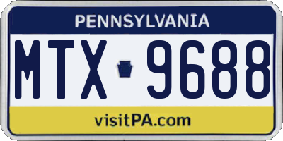 PA license plate MTX9688