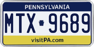 PA license plate MTX9689