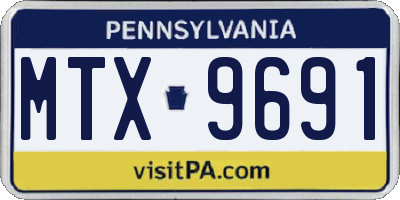 PA license plate MTX9691