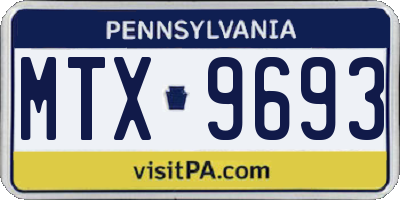 PA license plate MTX9693