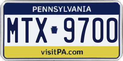 PA license plate MTX9700