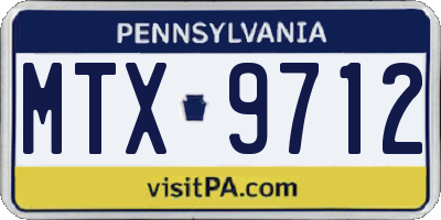 PA license plate MTX9712