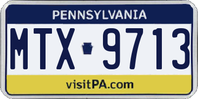 PA license plate MTX9713