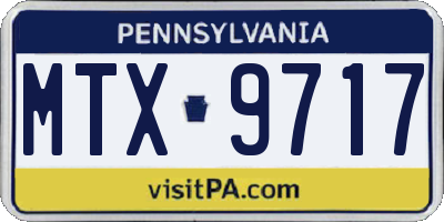 PA license plate MTX9717