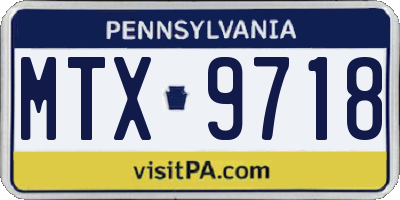 PA license plate MTX9718