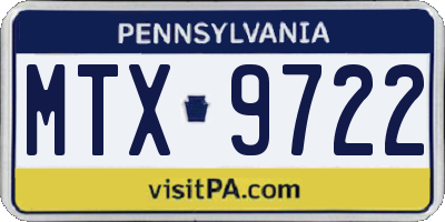 PA license plate MTX9722