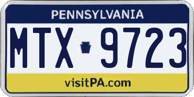 PA license plate MTX9723