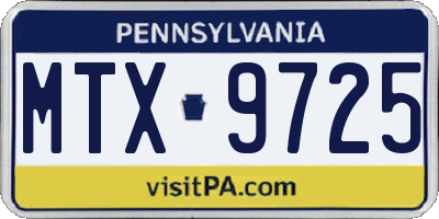 PA license plate MTX9725