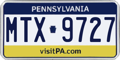 PA license plate MTX9727