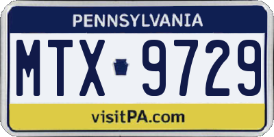 PA license plate MTX9729