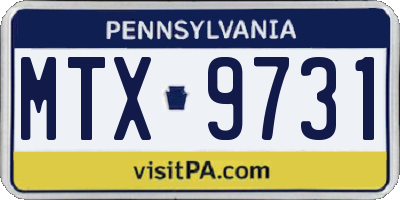 PA license plate MTX9731