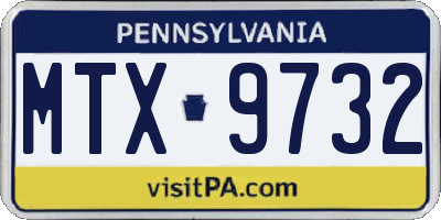 PA license plate MTX9732
