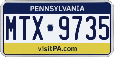 PA license plate MTX9735